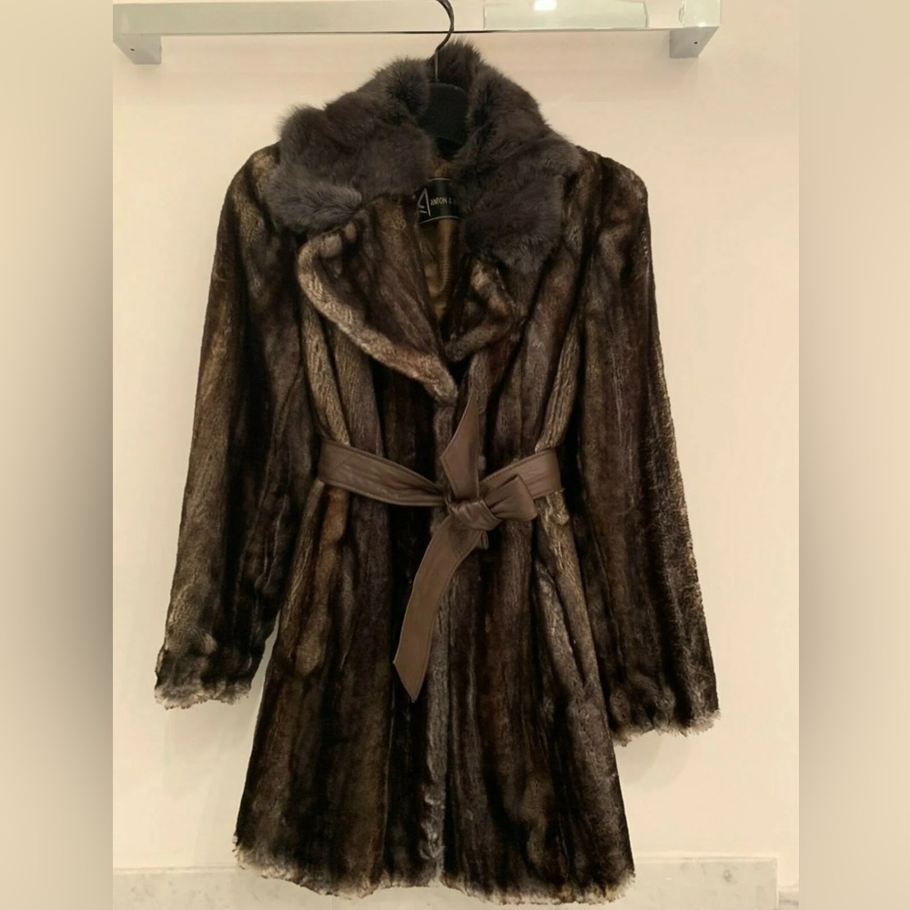 Spanish Vegan fur Coat with Vegan Belt Purchased in Spain for $400selling $200.